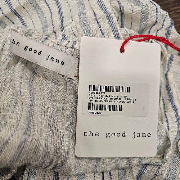 Anthropologie The Good Jane Striped Tank Top, Size S Blue/Cream - Picture 2 of 10
